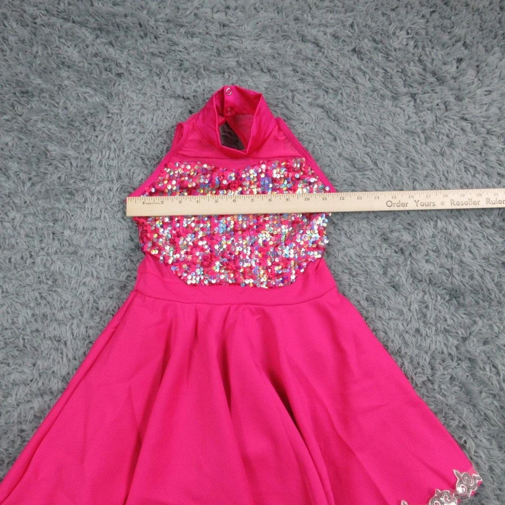 Weissman Dress 10/12 Girls Night Out Sequin Halter Skater Dance Costume NWOT